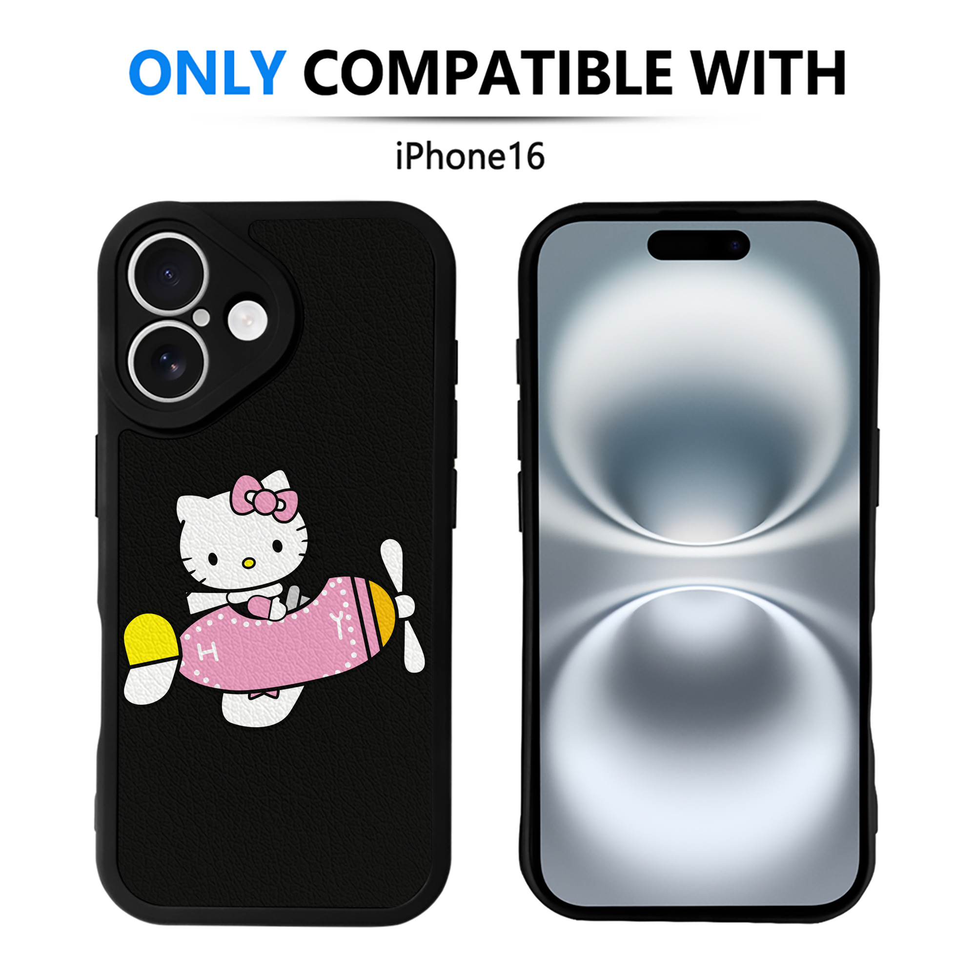 （画像用） Hello Kitty ハローキティ 【iPhone 16シリーズ対応】シリコンスマホケース（レザー調） 材質：シリコン